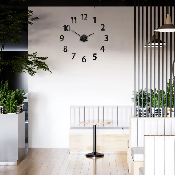 ModernClock Nástenné samolepiace hodiny Amadeus 75 cm čierne