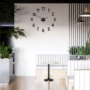 ModernClock Nástenné samolepiace hodiny Amadeus 75 cm čierne