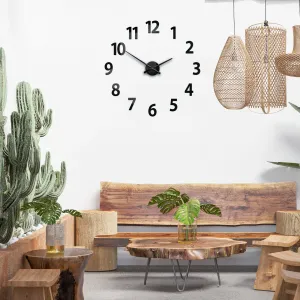 ModernClock Nástenné samolepiace hodiny Amadeus 75 cm čierne