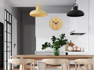 ModernClock Drevené nástenné hodiny Amadeus 33 cm žlté/biele