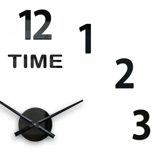 ModernClock Nástenné samolepiace hodiny Amadeus Time 75 cm čierne