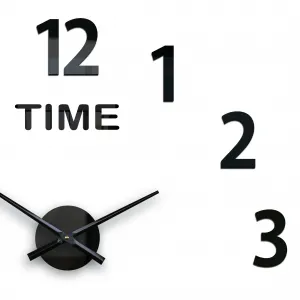 ModernClock Nástenné samolepiace hodiny Amadeus Time 75 cm čierne