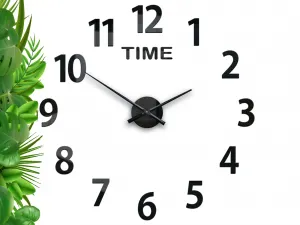 ModernClock Nástenné samolepiace hodiny Amadeus Time 75 cm čierne