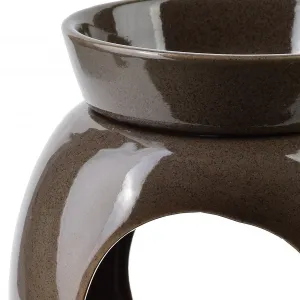 Mondex Keramická aroma lampa LULUO 12,5 cm tmavohnedá