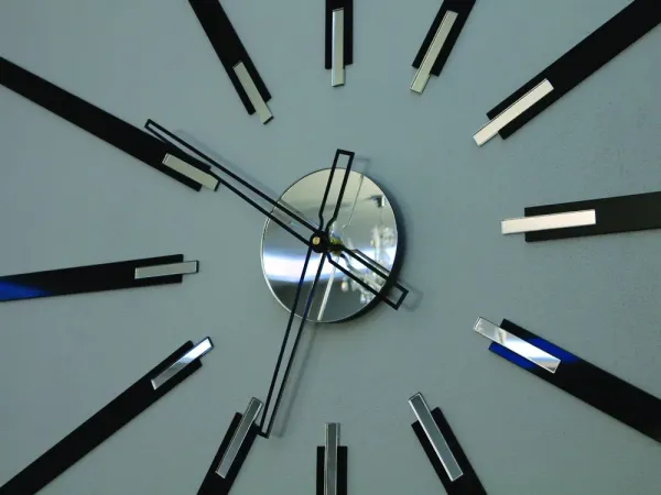 ModernClock Nástenné samolepiace hodiny Veľké 115 cm zrkadlové/čierne