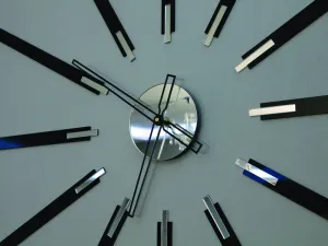 ModernClock Nástenné samolepiace hodiny Veľké 115 cm zrkadlové/čierne