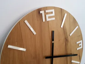 ModernClock Drevené nástenné hodiny Arabské 50 cm hnedé/biele