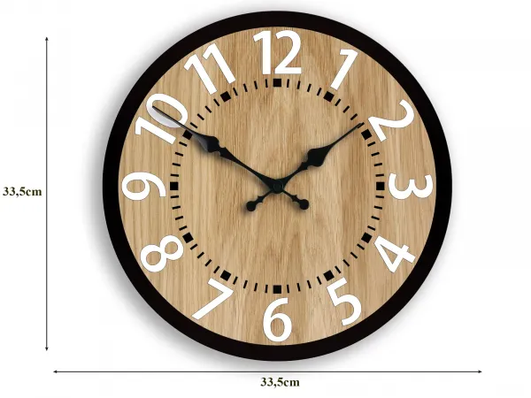 ModernClock Drevené nástenné hodiny Berlin 33 cm biele/hnedé