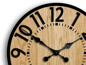 ModernClock Drevené nástenné hodiny Berlin 49 cm čierne/hnedé