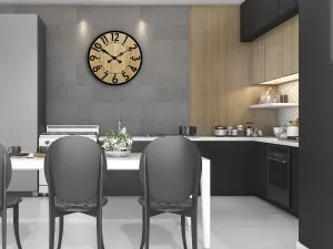 ModernClock Drevené nástenné hodiny Berlin 49 cm čierne/hnedé