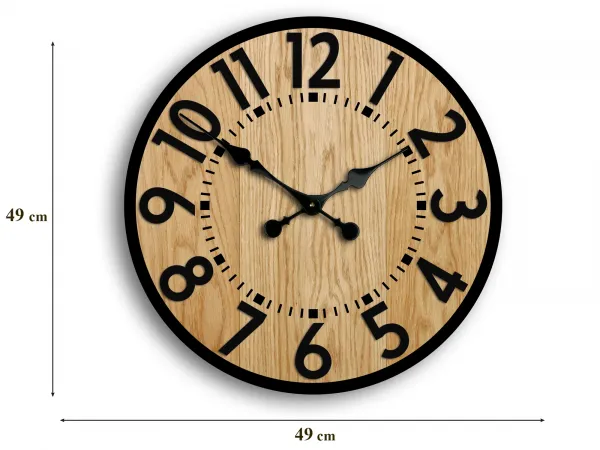 ModernClock Drevené nástenné hodiny Berlin 49 cm čierne/hnedé
