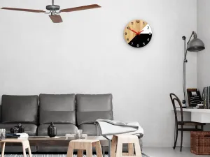 ModernClock Drevené nástenné hodiny Texas 33 cm čierne/červené