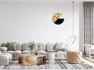 ModernClock Drevené nástenné hodiny Texas 33 cm čierne/fialové