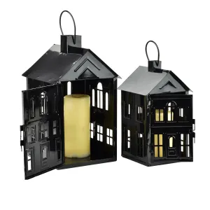 Mondex Kovová lucerna Roger 20,3x20x33,8 cm čierna