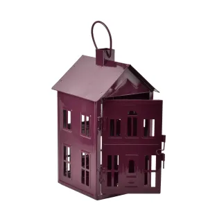 Mondex Kovová lucerna Roger 14,8x14,3x26,8 cm fialová
