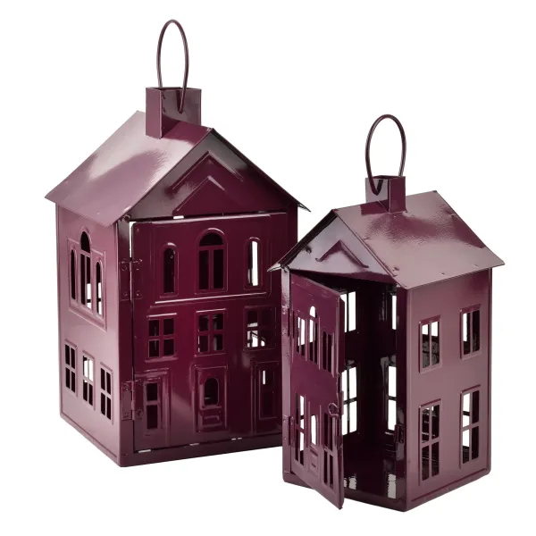 Mondex Kovová lampáš Roger 20,3x20x33,8 cm fialová
