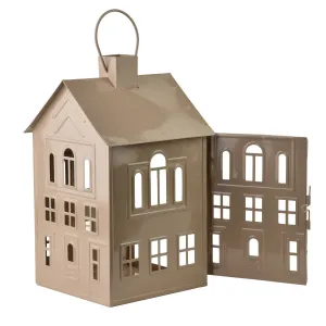 Mondex Kovová lucerna Roger 20,3x20x33,8 cm béžová