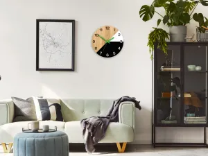 ModernClock Drevené nástenné hodiny Texas 33 cm čierne/zelené