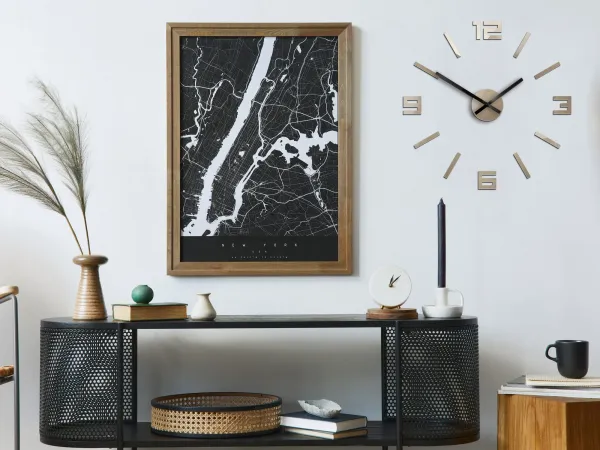 ModernClock Nástenné hodiny Arabské 50 cm sivohnedé