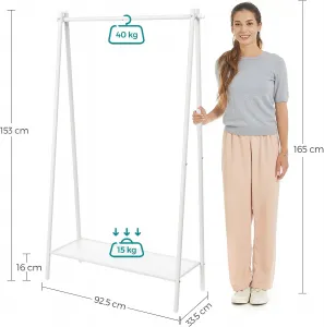 SONGMICS Vešiak na šaty Loft 153 cm biely