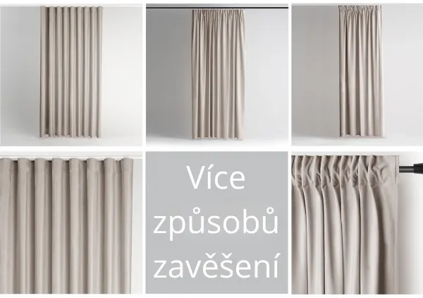 3kraft Záves AmeliaHome Velvet s multifunkčnou páskou pieskovo béžový, veľkosť 140x245