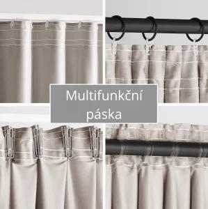3kraft Záves AmeliaHome Velvet s multifunkčnou páskou pieskovo béžový, veľkosť 140x245