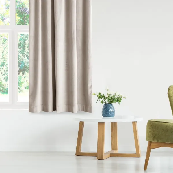 3kraft Záves AmeliaHome Velvet s multifunkčnou páskou pieskovo béžový, veľkosť 140x245