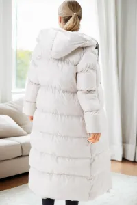 Z9756 DEWBERRY WOMEN'S PUFFER COAT-BEIGE