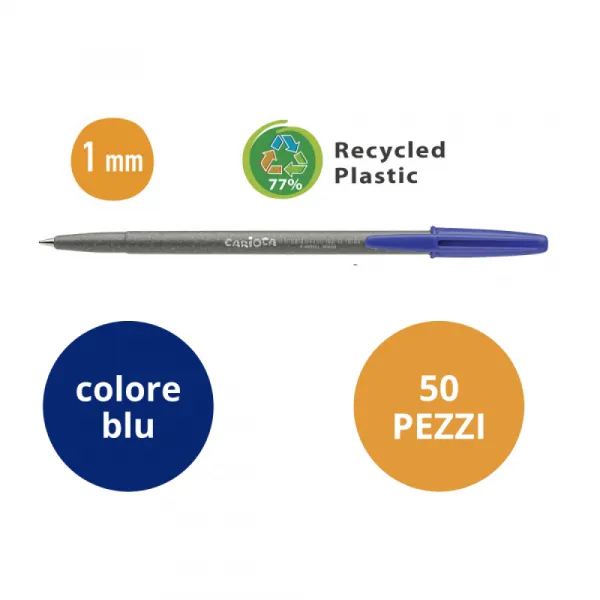 Gulôčkové pero ECO modré - Carioca Sfera 50ks-CARIOCA