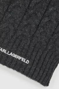 Šál s prímesou vlny Karl Lagerfeld šedá farba, jednofarebný, A4W33029