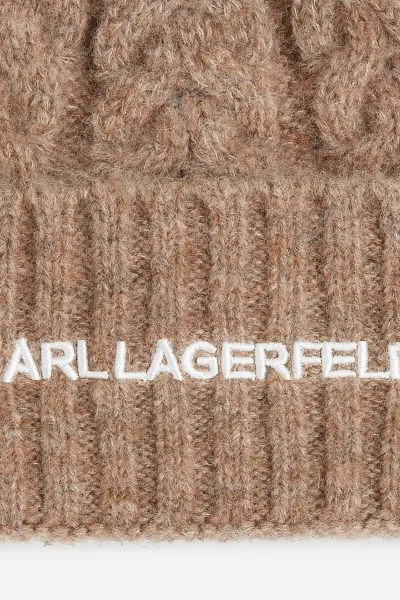 Čiapka Karl Lagerfeld béžová farba, A4W33012
