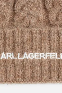 Čiapka Karl Lagerfeld béžová farba, A4W33012