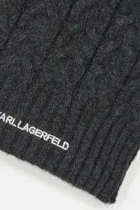 Šál s prímesou vlny Karl Lagerfeld šedá farba, jednofarebný, A4W33029