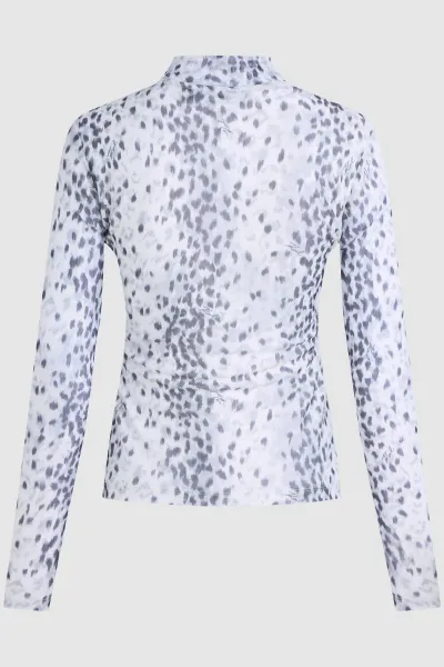 Tričko Karl Lagerfeld Mesh Longsleeve Aop Karl Snow Leopard