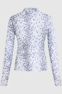 Tričko Karl Lagerfeld Mesh Longsleeve Aop Karl Snow Leopard