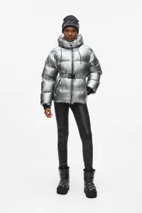 Bunda Karl Lagerfeld Metallic Puffer Jacket Silver Metal