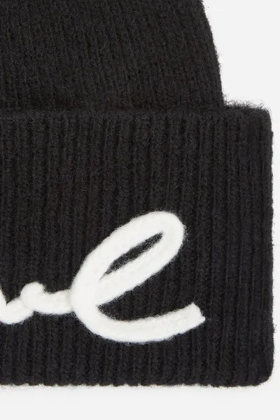 Čiapka s prímesou vlny Karl Lagerfeld čierna farba, A4W33009