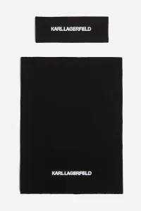 Šál Karl Lagerfeld čierna farba, jednofarebná, A4W33027