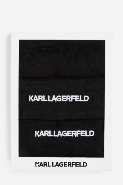 Šál Karl Lagerfeld čierna farba, jednofarebná, A4W33027