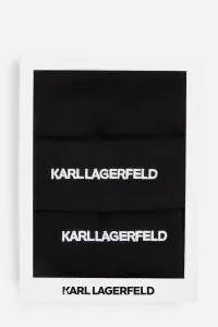 Šál Karl Lagerfeld čierna farba, jednofarebná, A4W33027