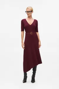 Šaty Karl Lagerfeld Belted Knit Dress Windsor Burgundy