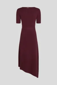 Šaty Karl Lagerfeld Belted Knit Dress Windsor Burgundy