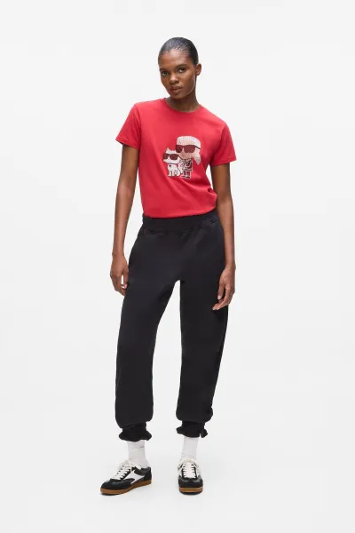 Tepláky Karl Lagerfeld Ikon Patch Cinched Sweatpants Black