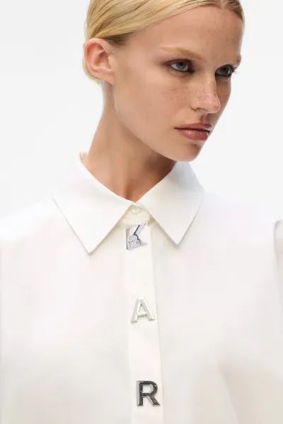 Košeľa Karl Lagerfeld Karl Snap Fashion Poplin Shirt White