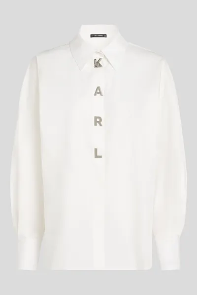 Košeľa Karl Lagerfeld Karl Snap Fashion Poplin Shirt White