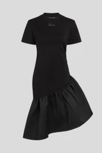 Šaty Karl Lagerfeld čierna farba, mini, áčkový strih, A4W13018