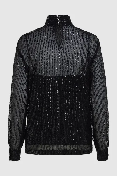 Blúzka Karl Lagerfeld Sequin Top Black