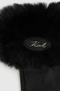 Kožené rukavice Karl Lagerfeld čierna farba, A4W33016