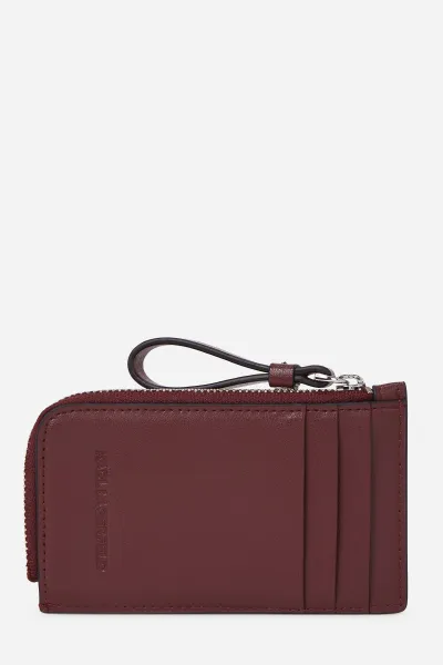 Kožená peňaženka Karl Lagerfeld bordová farba, A4W32024