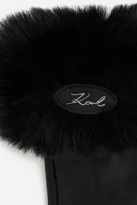 Kožené rukavice Karl Lagerfeld čierna farba, A4W33016